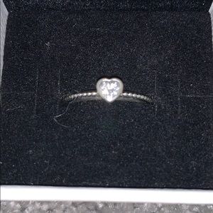 Clear Heart Beaded Ring